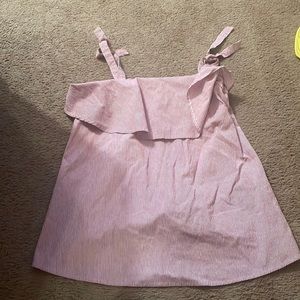 Pink and white maternity tank